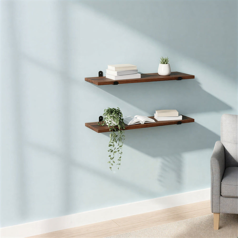 2 Wandregale, Retro-Stil, 60 x 20 x 7 cm