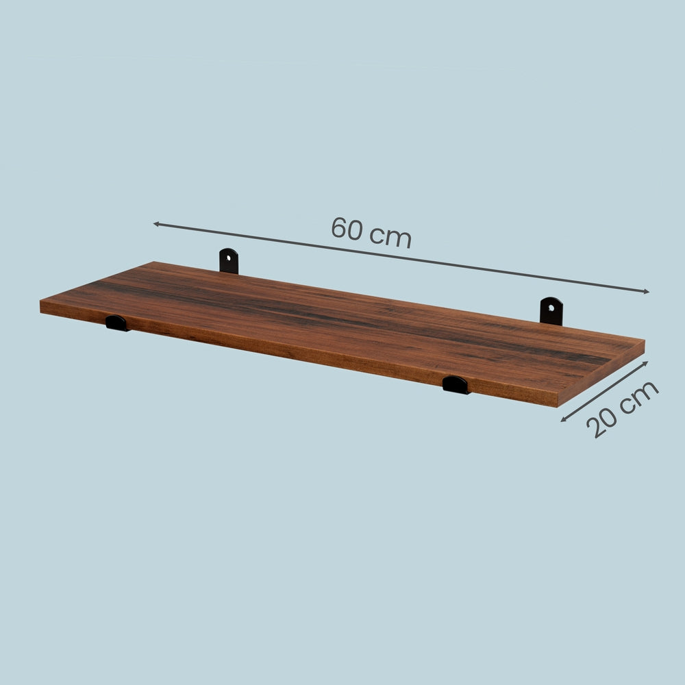 2 Wandregale, Retro-Stil, 60 x 20 x 7 cm
