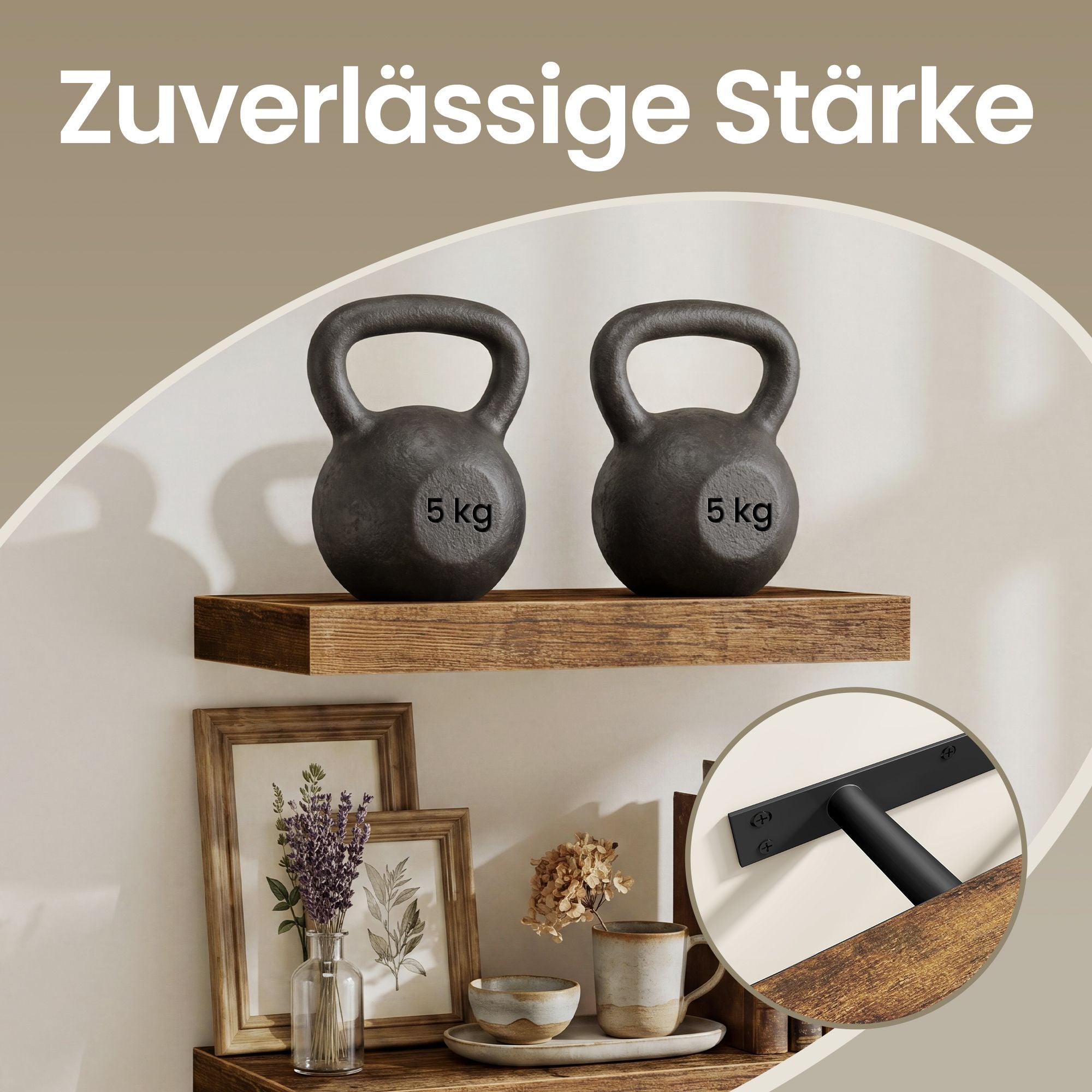 Schweberegal, Wandregal, Regalbrett für Bilderrahmen