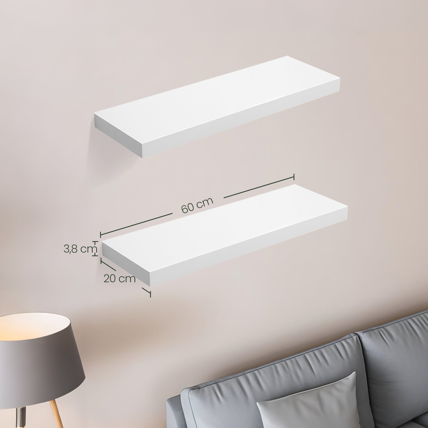 Wandboard 60 cm Weiß