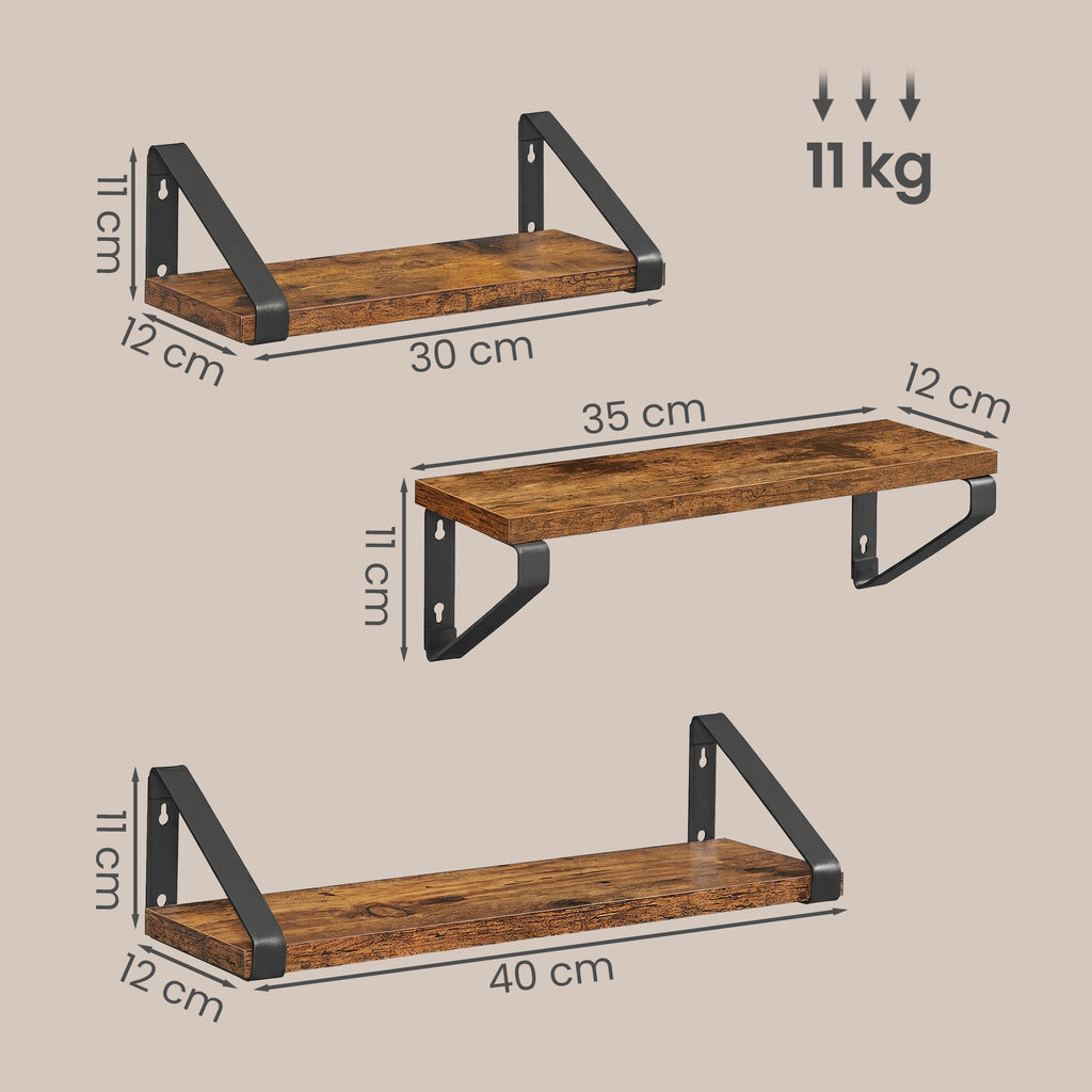 Regalbrett Set, Schweberegal, 3-teilig