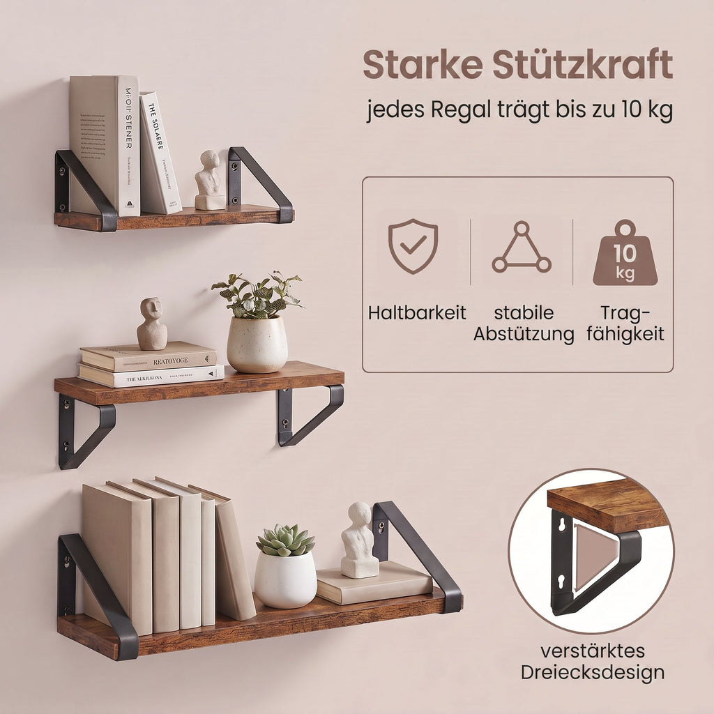 Regalbrett Set, Schweberegal, 3-teilig