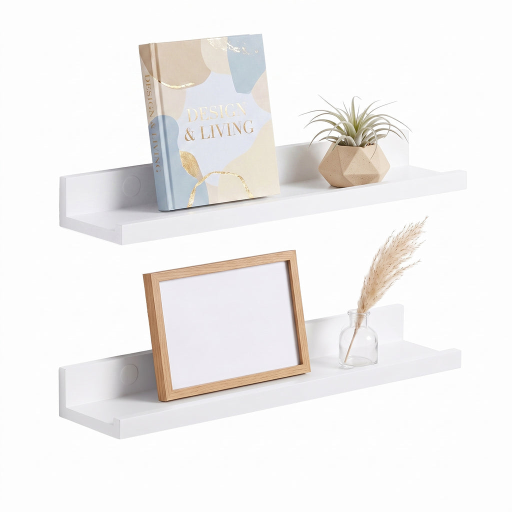 Wandregal 2er Set, Schweberegal, Wandboard für Bilderrahmen und Bücher