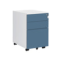 Abschließbarer Rollcontainer Weiß-Blau