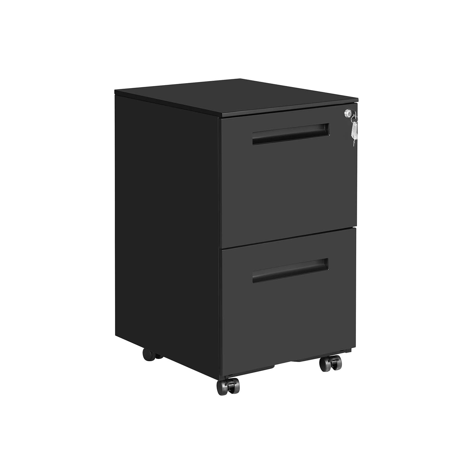 Abschließbarer Rollcontainer Mattschwarz