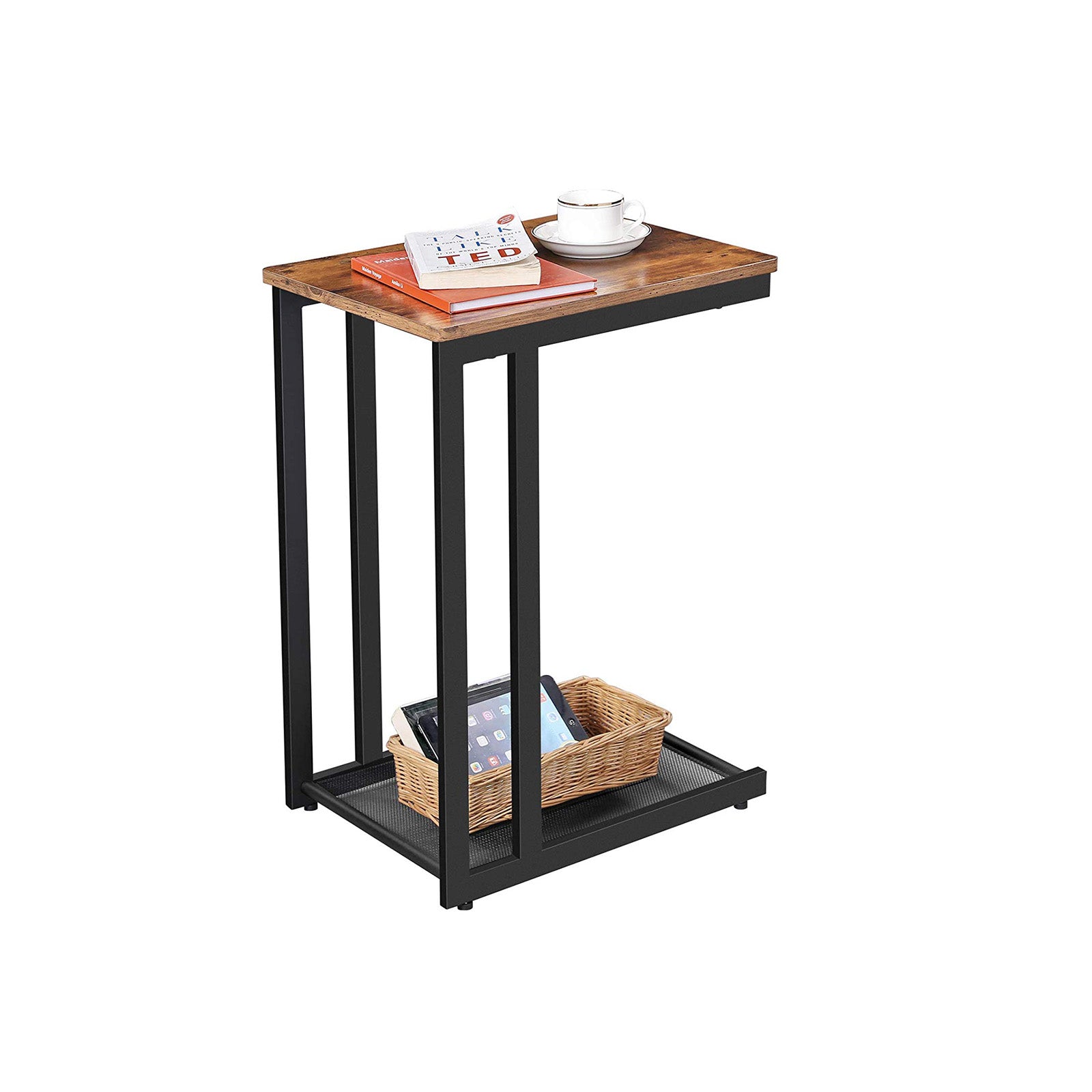 Unters Sofa schiebbarer Beistelltisch