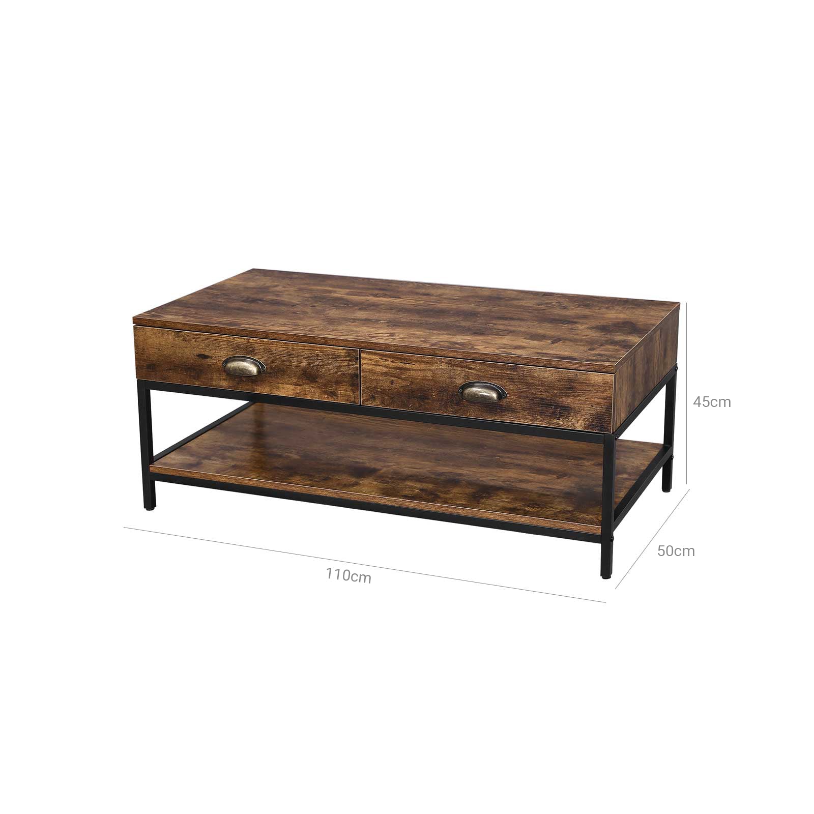Sofatisch mit 2 Schubladen Industrielook