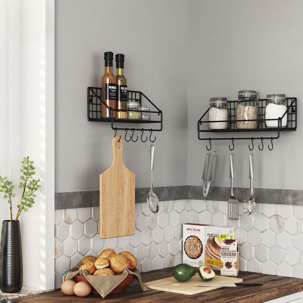 2 Wandregale Industrie-Design Schwarz