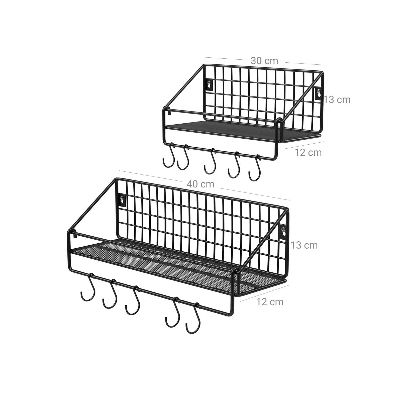 2 Wandregale Industrie-Design Schwarz