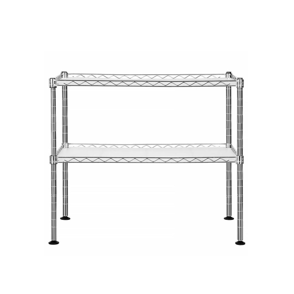 Mikrowellenregal mit 2 Ablagen Silber