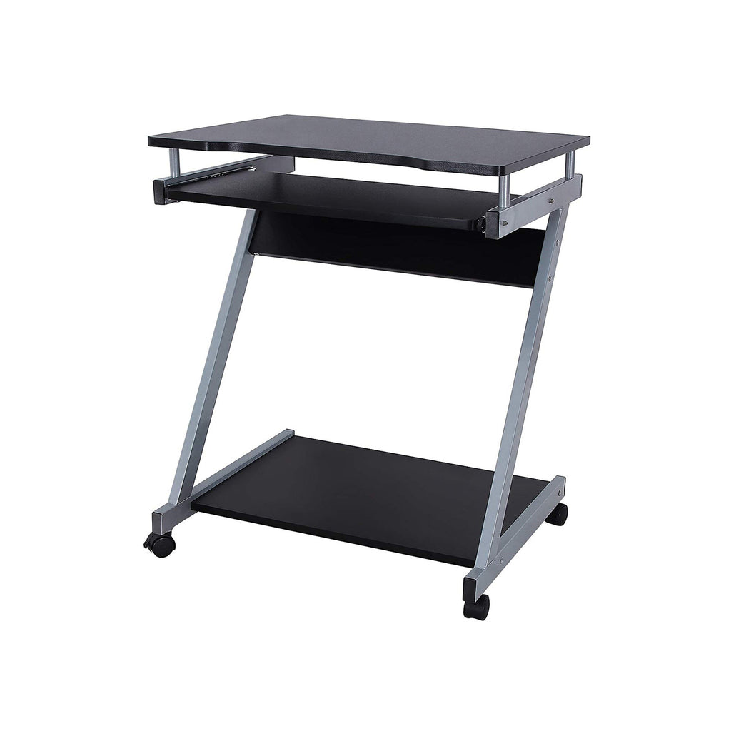 Mobiler Schreibtisch Z-Form Schwarz