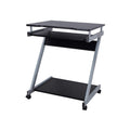 Mobiler Schreibtisch Z-Form Schwarz