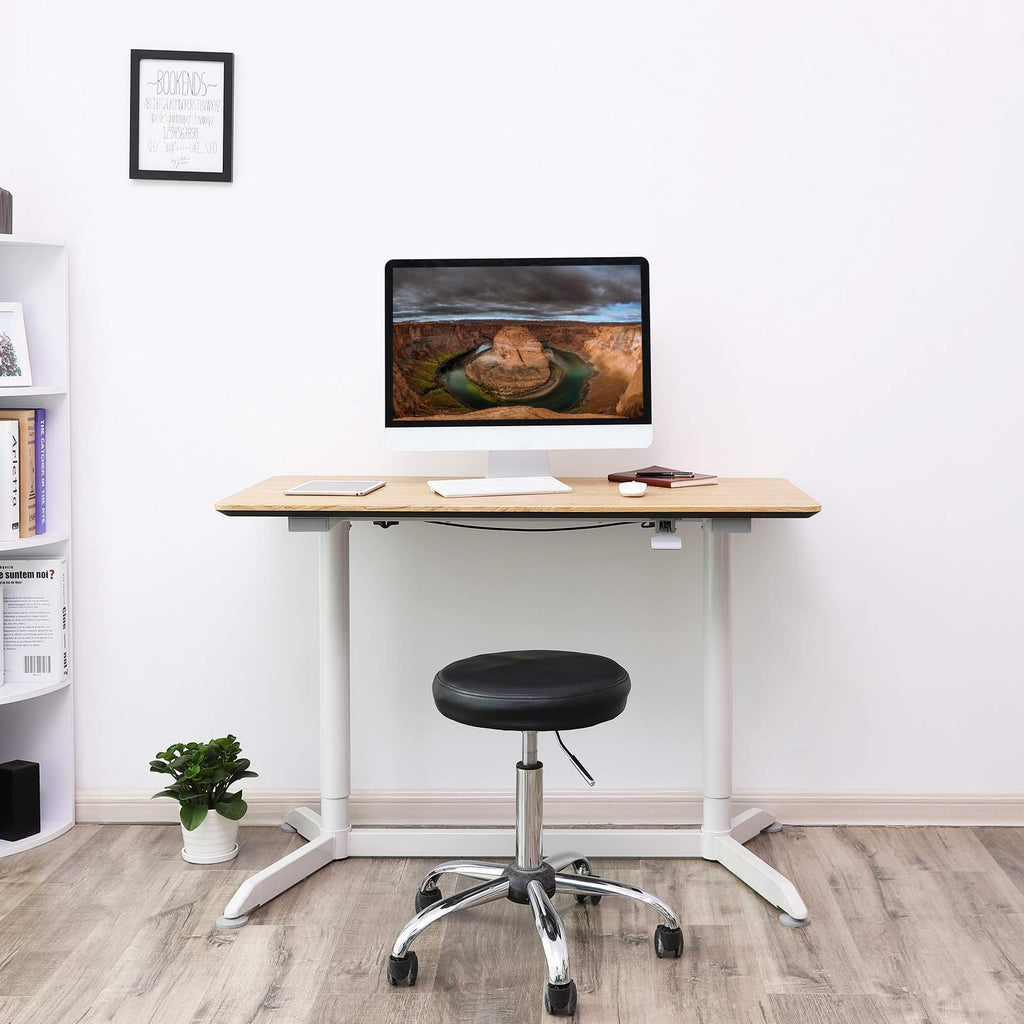 Moderner Computertisch Weiß-Naturfarben