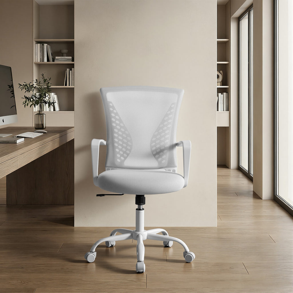 Ergonomischer Drehstuhl, höhenverstellbarer Bürostuhl mit atmungsaktivem Netz, Wippfunktion