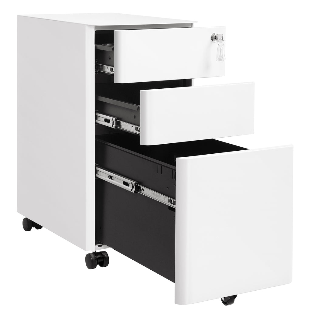 Büroschrank mit Rollen und Schloss