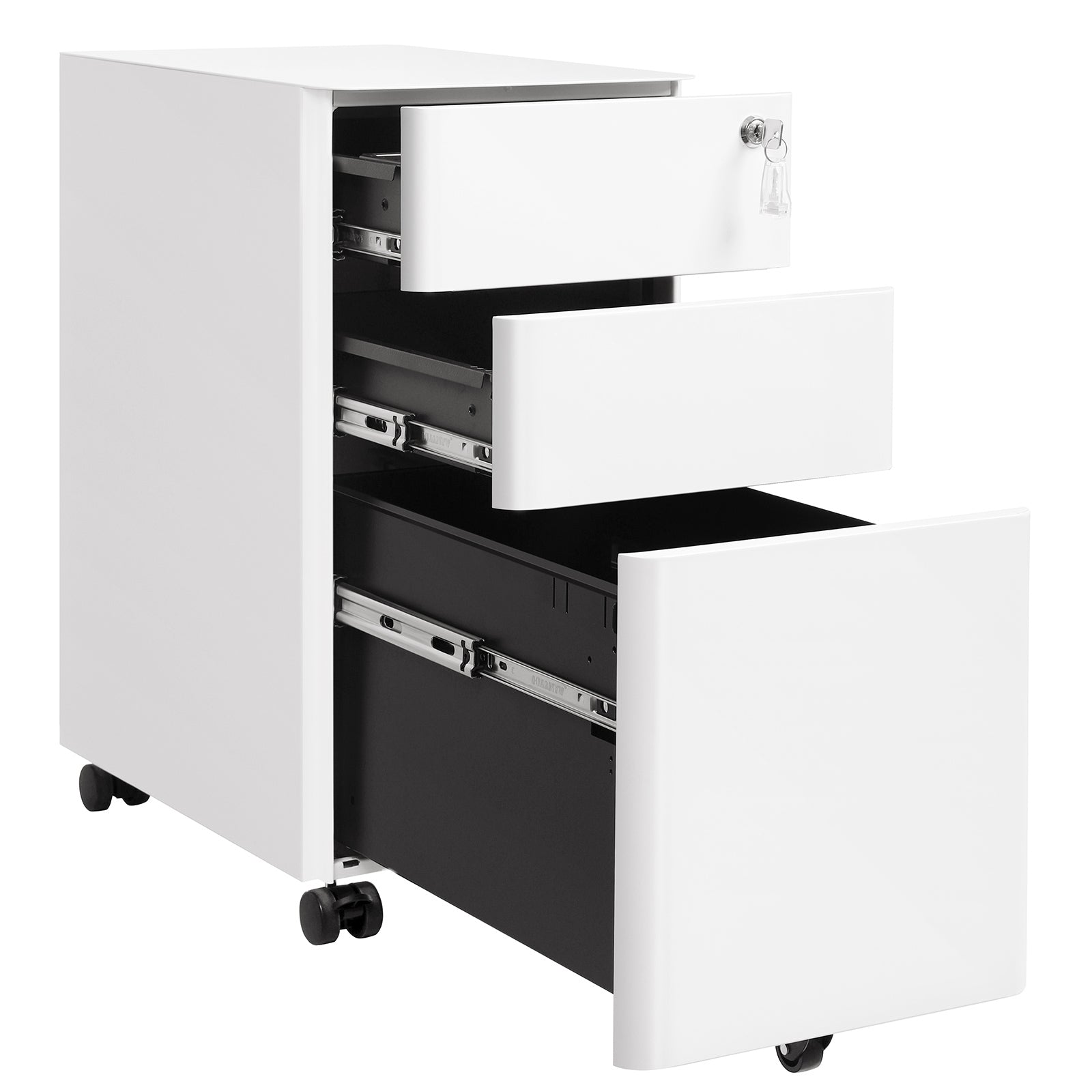 Büroschrank mit Rollen und Schloss