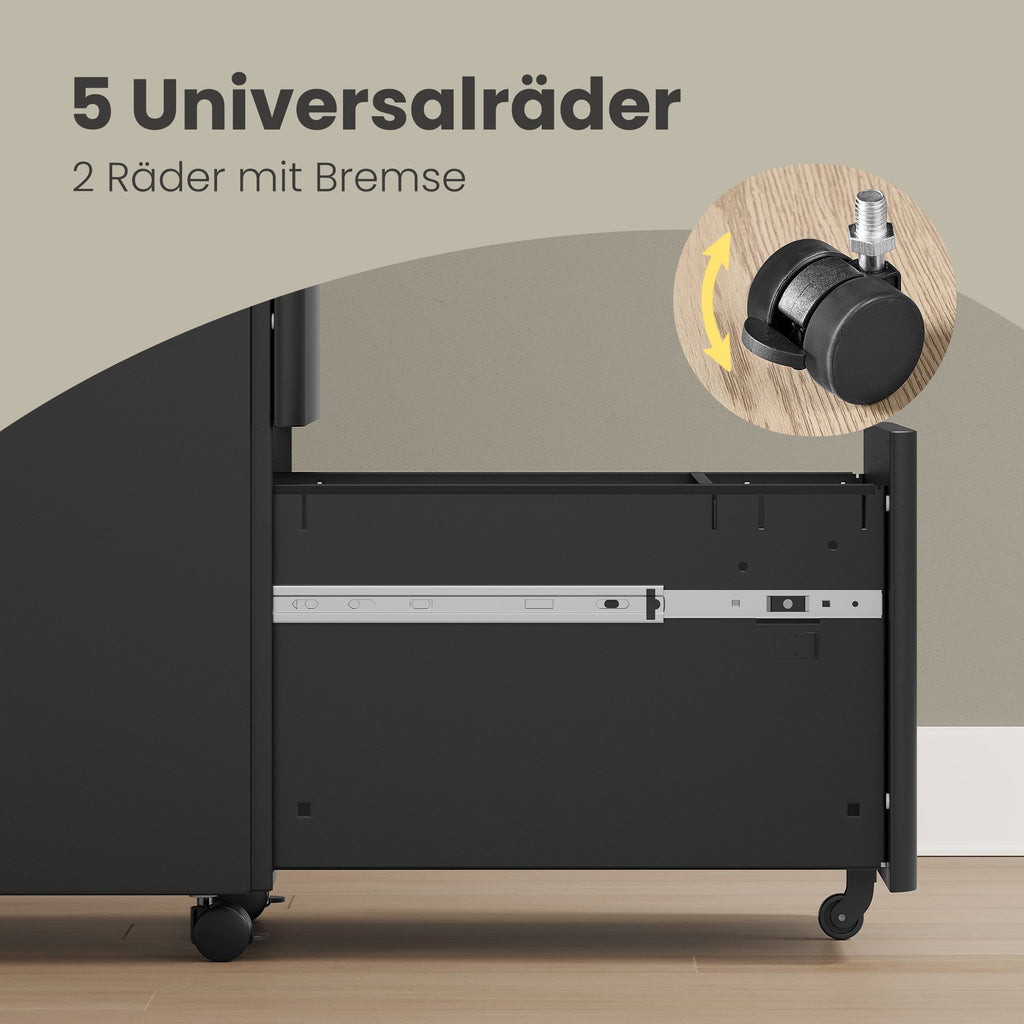 Rollcontainer, Aktenschrank, Büroschrank mit Rollen