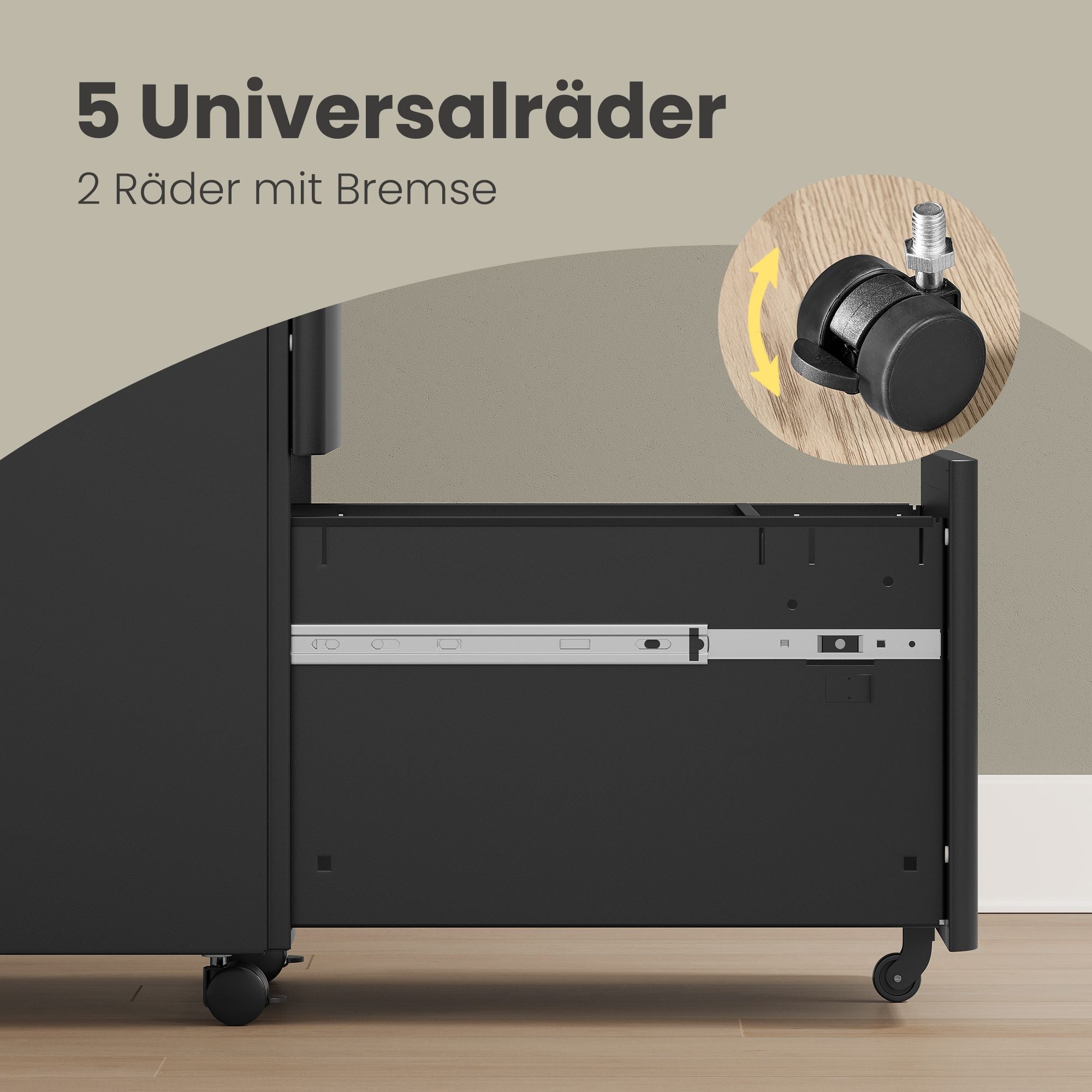 Rollcontainer, Aktenschrank, Büroschrank mit Rollen