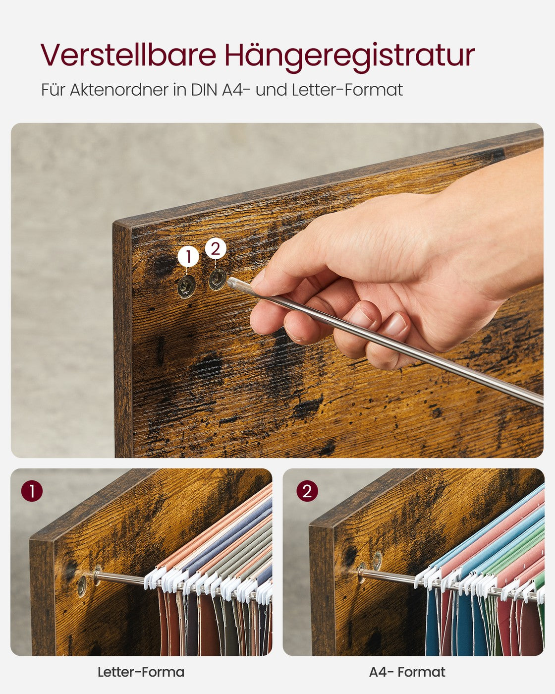 Industriestil Aktenschrank mit Rollen
