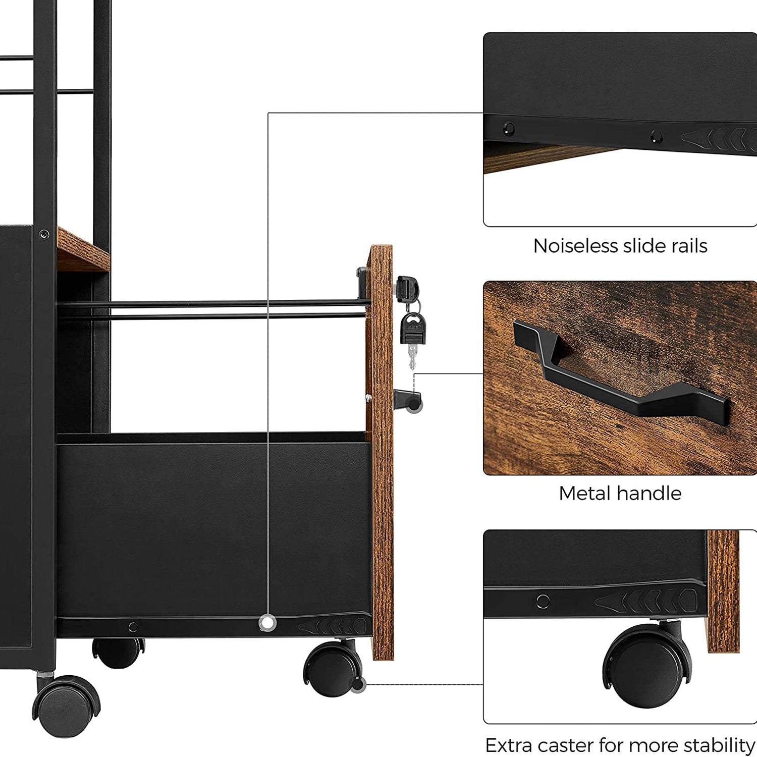 Rollcontainer mit Schublade & Hängeregistratur