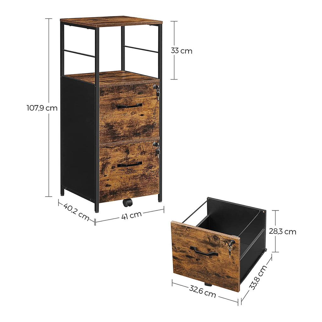 Rollcontainer mit 2 Schubladen