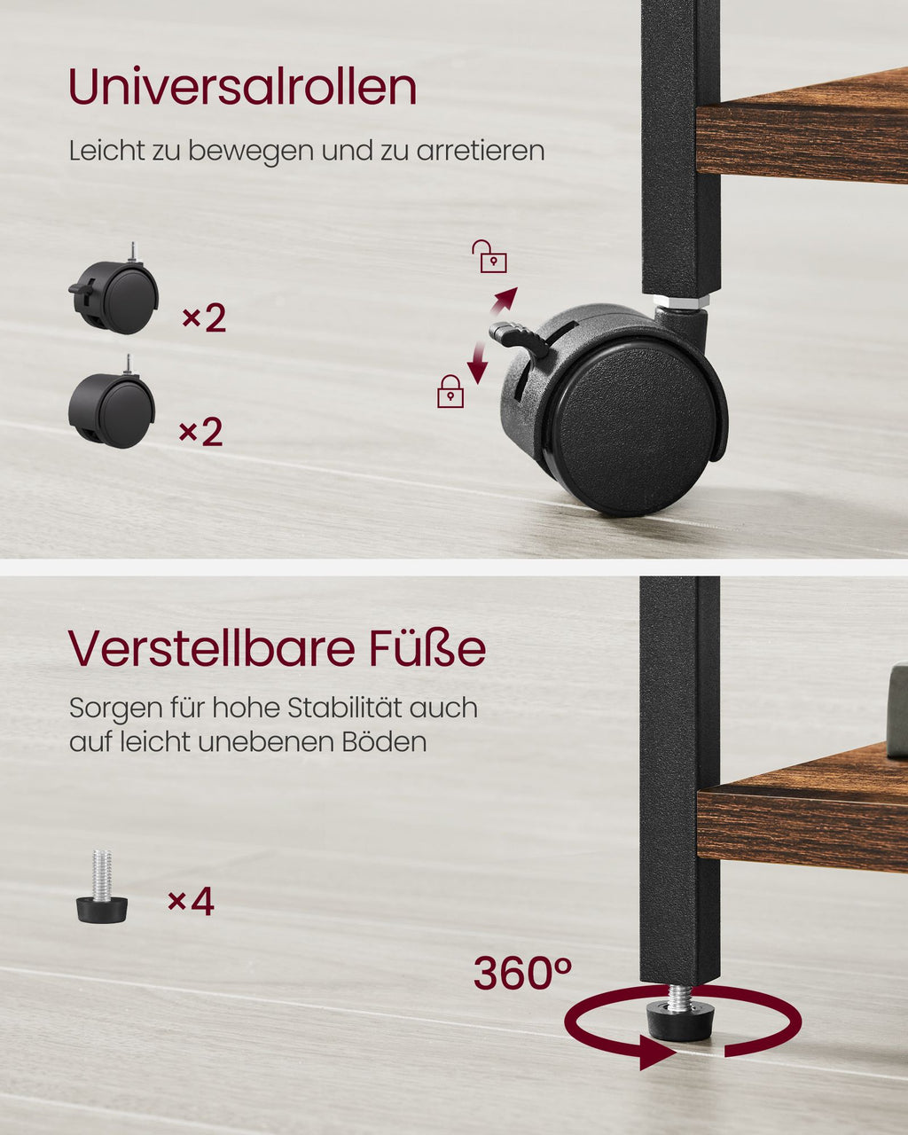 Büroschrank mit 2 Stoffschubladen Letter-Format vintagebraun-tintenschwarz