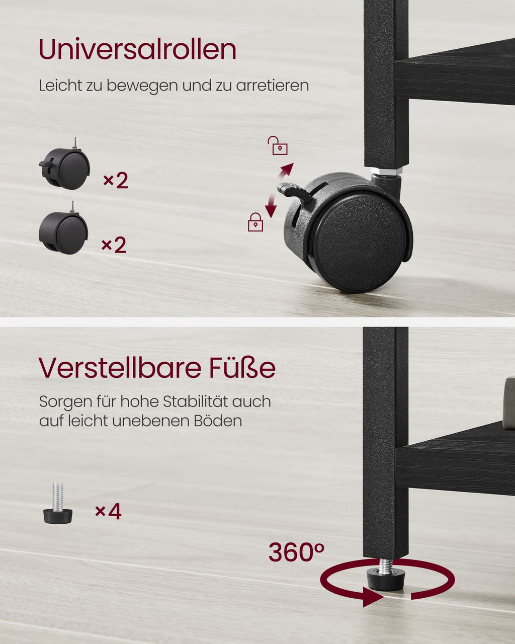 Büroschrank mit 2 Stoffschubladen ebenholzschwarz
