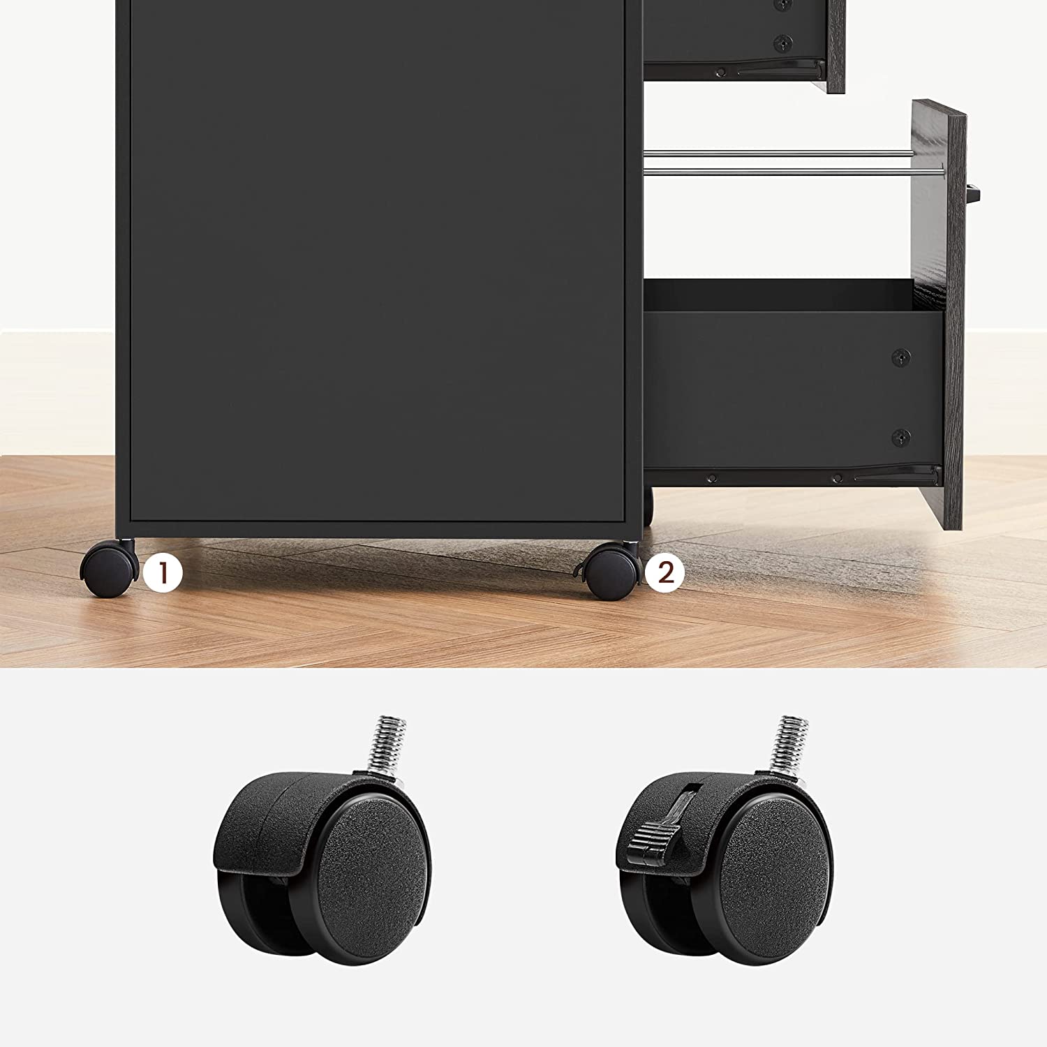 Rollcontainer mit 2 Schubladen