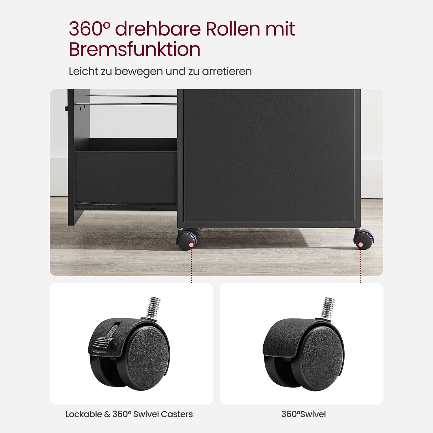 Rollcontainer mit 2 Schubladen