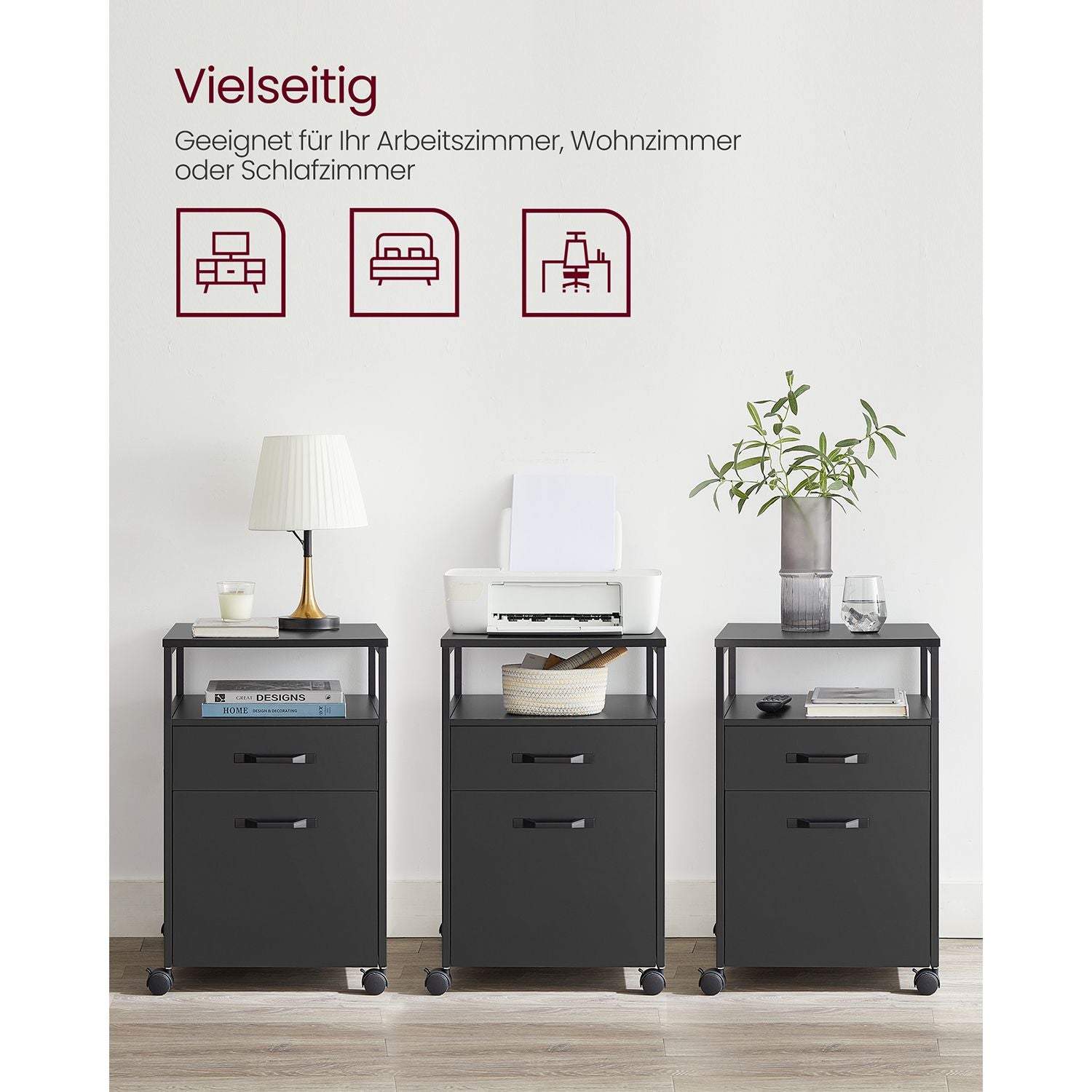 Rollcontainer mit 2 Schubladen