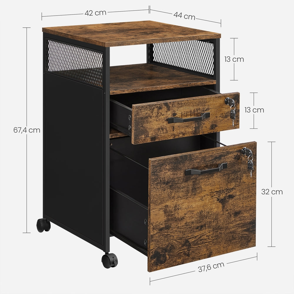 Büro-Schrank mit 2 abschließbaren Schubladen