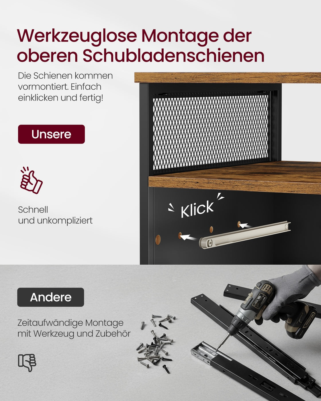 Büro-Schrank mit 2 abschließbaren Schubladen