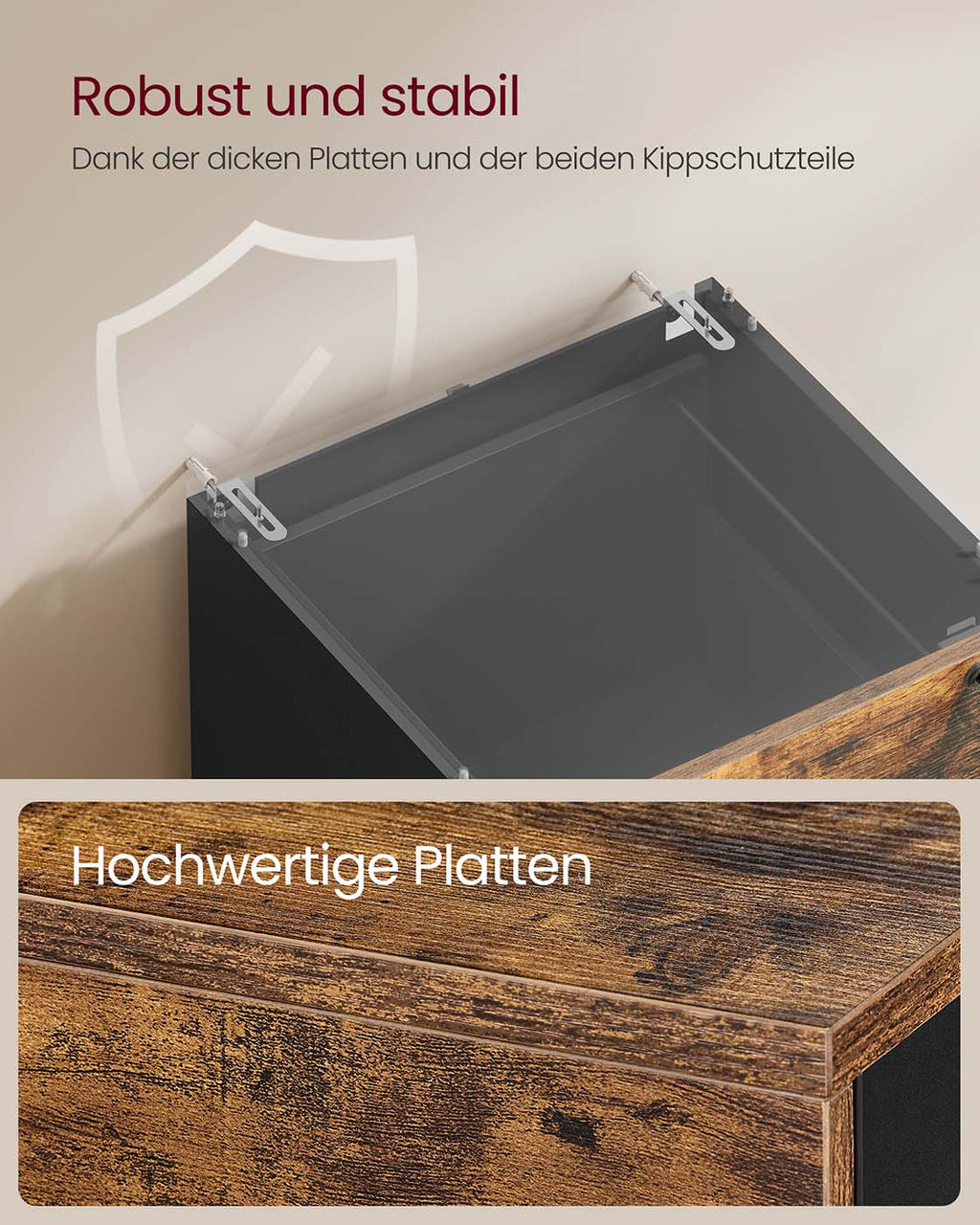 Aktenschrank mit 4 abschließbaren Schubladen