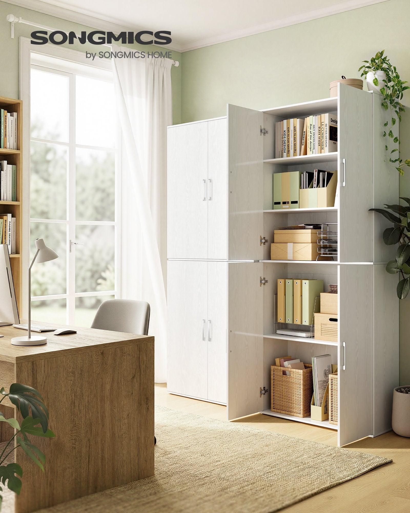 Mehrzweckschrank, mit Griffen, Holzspanplatte