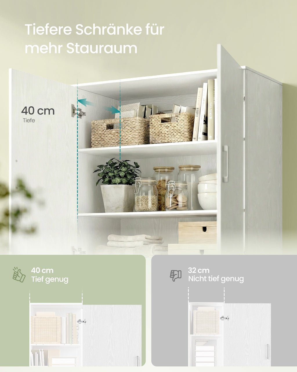 Mehrzweckschrank, mit Griffen, Holzspanplatte