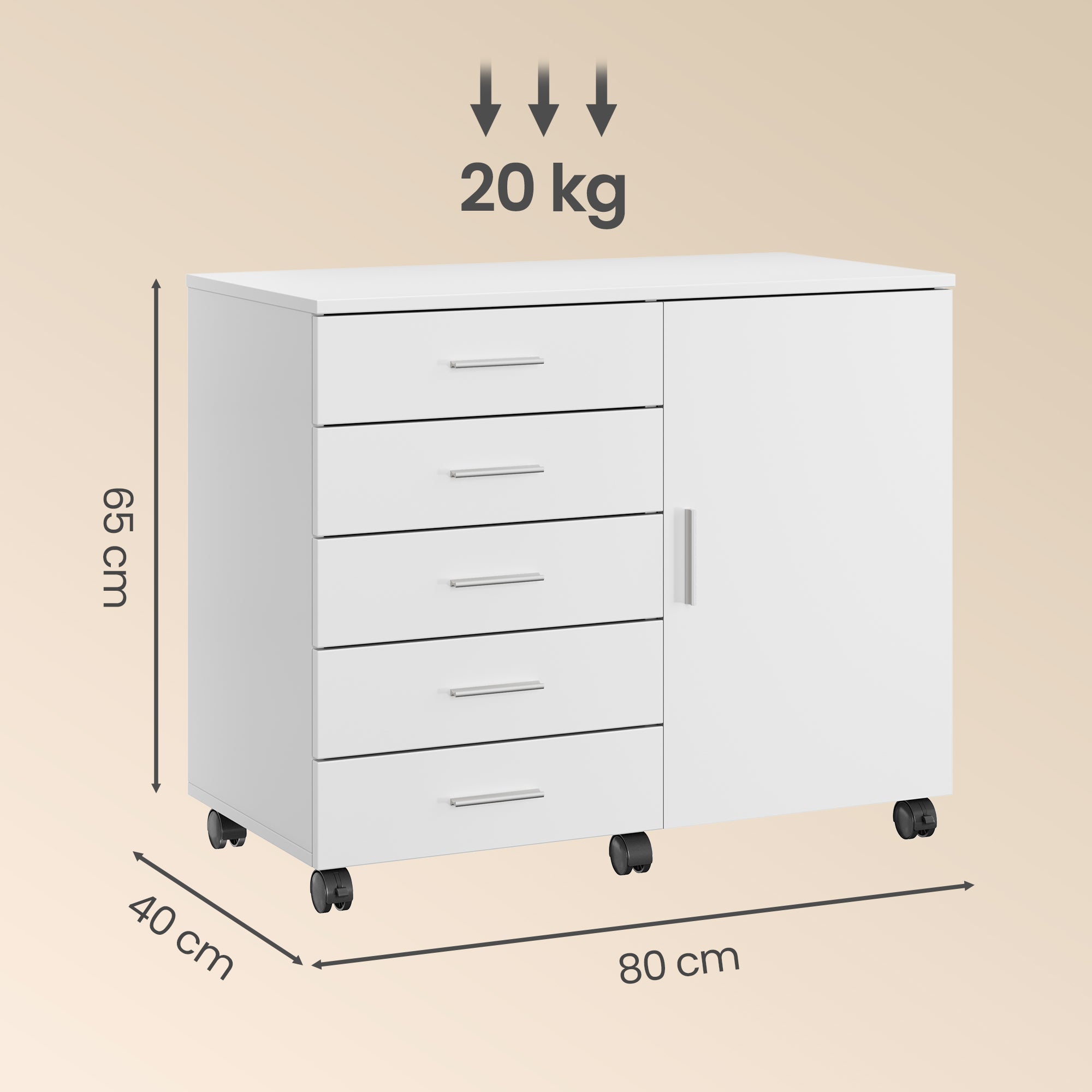 Rollcontainer, Aktenschrank, Schrank mit Tür