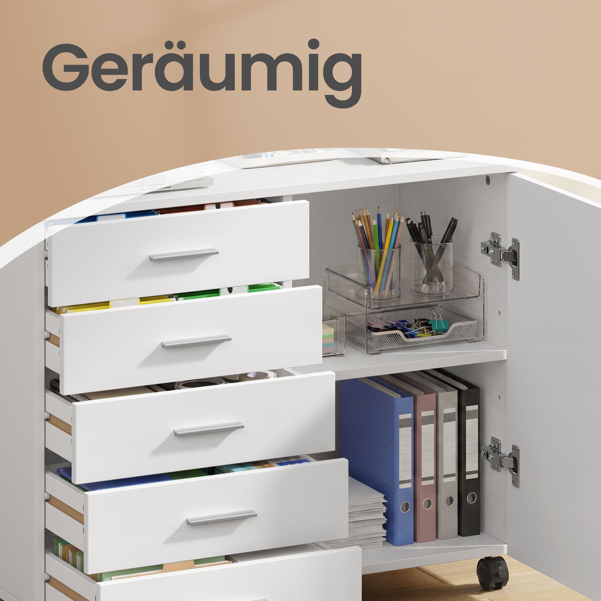 Rollcontainer, Aktenschrank, Schrank mit Tür