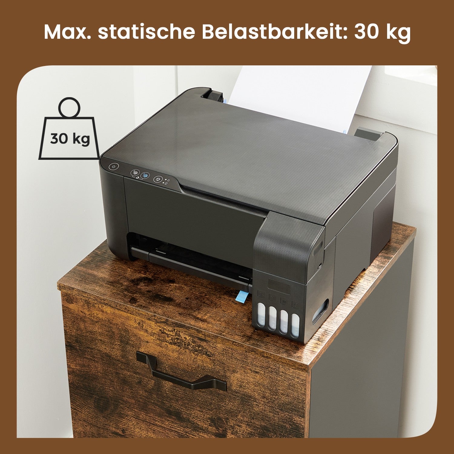 Rollcontainer mit 2 Schubladen, Aktenschrank, mit Rollen