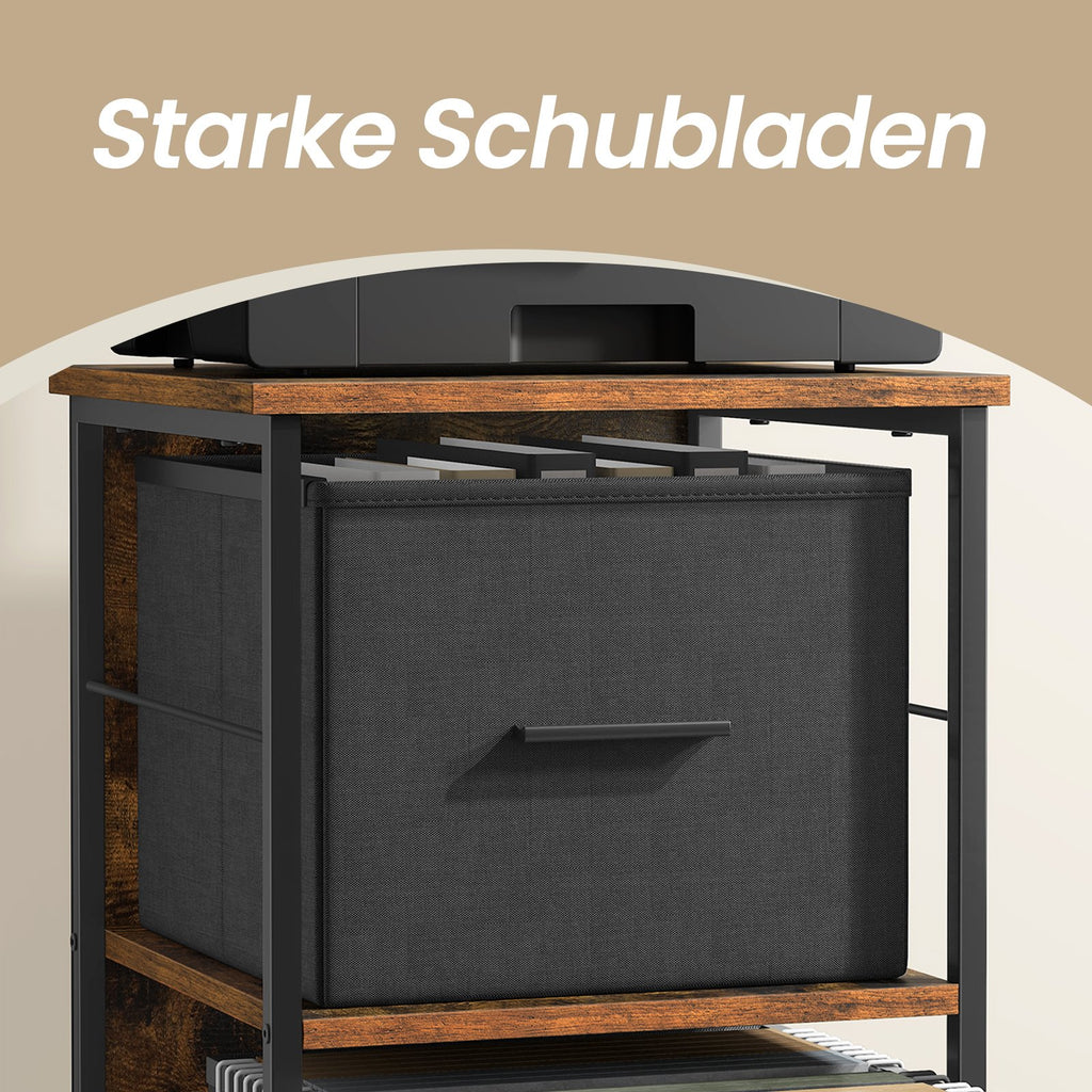 Aktenschrank mit 2 Schubladen, Druckerständer, für A4-