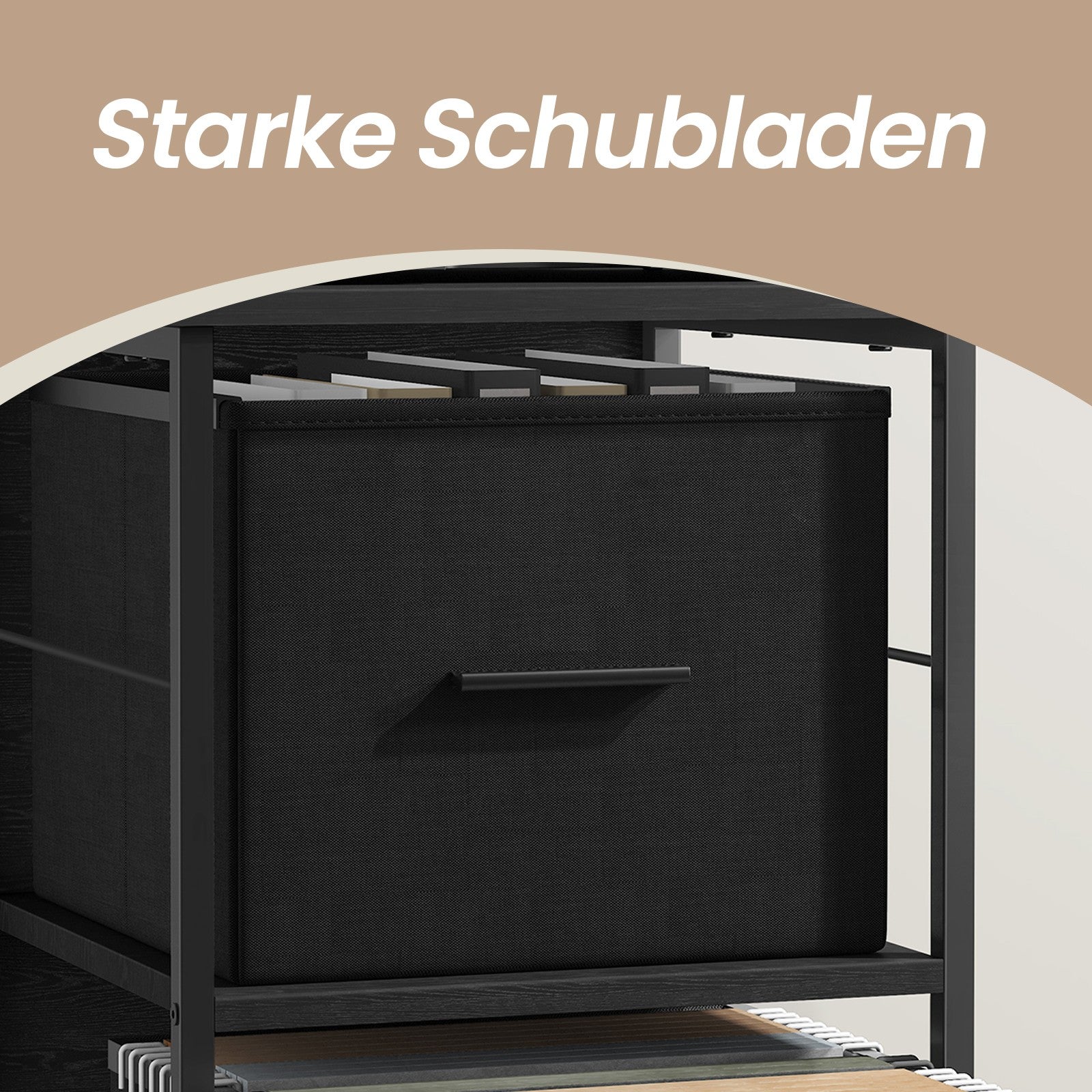Aktenschrank mit 2 Schubladen, Druckerständer, für A4-