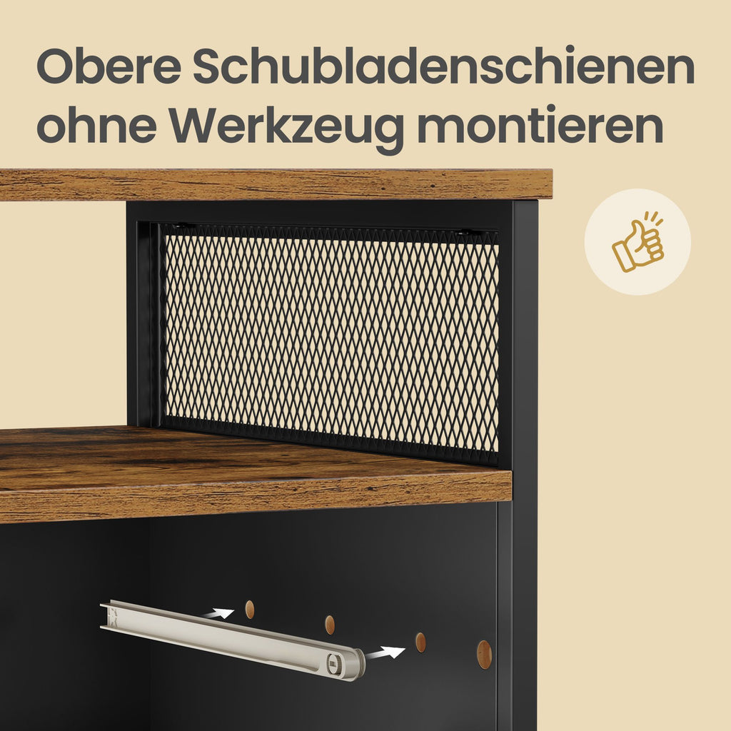 Mobiler Aktenschrank, mit 2 Schubladen, Hängeregistratur