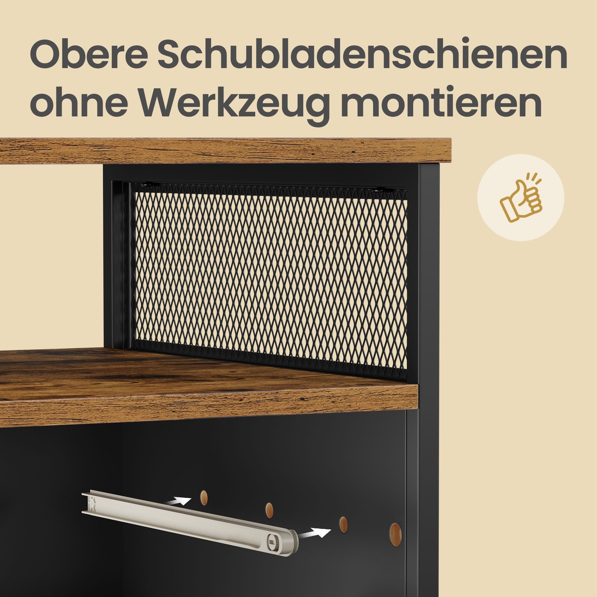 Mobiler Aktenschrank, mit 2 Schubladen, Hängeregistratur