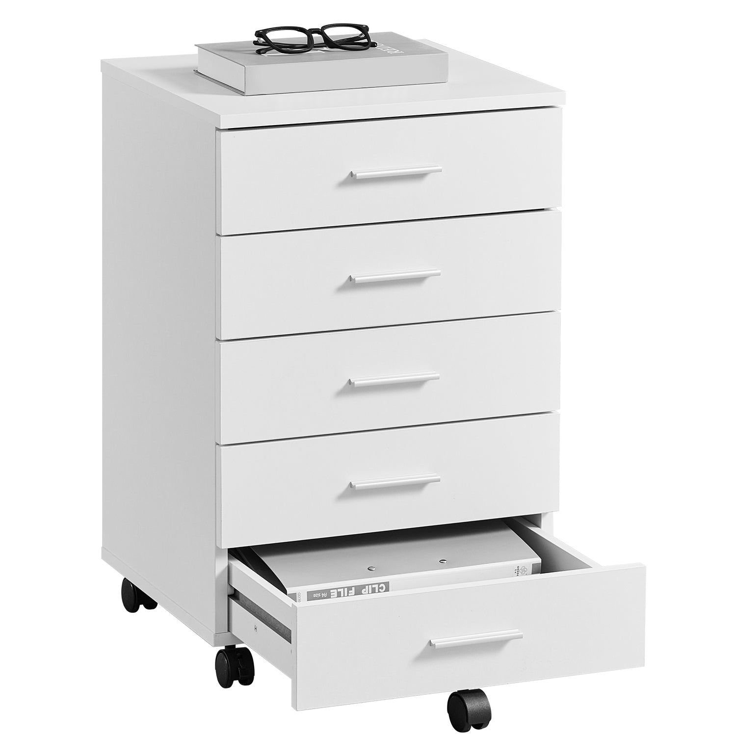 Mobiler Rollcontainer mit fünf Schubladen