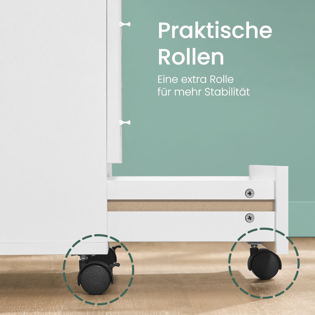 Mobiler Rollcontainer mit fünf Schubladen