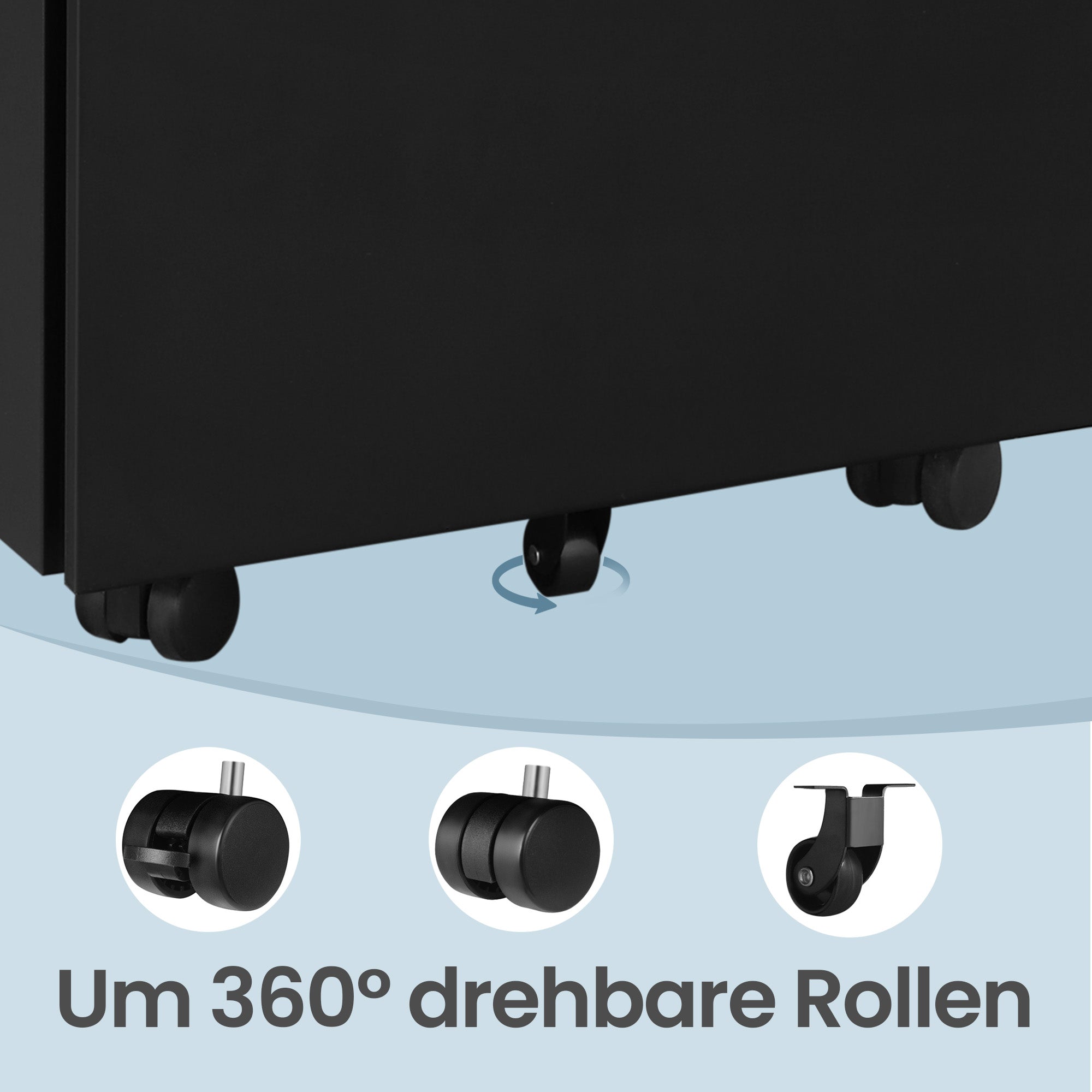 Rollcontainer, unter Schreibtisch, mit 3 Schublade