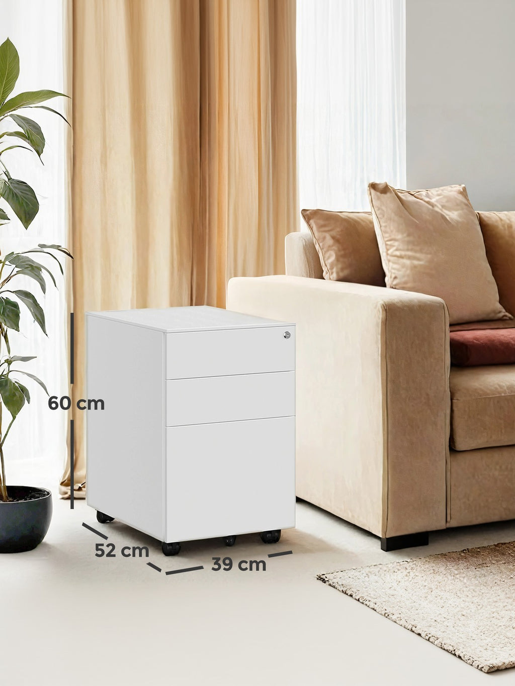 Rollcontainer, unter Schreibtisch, mit 3 Schublade