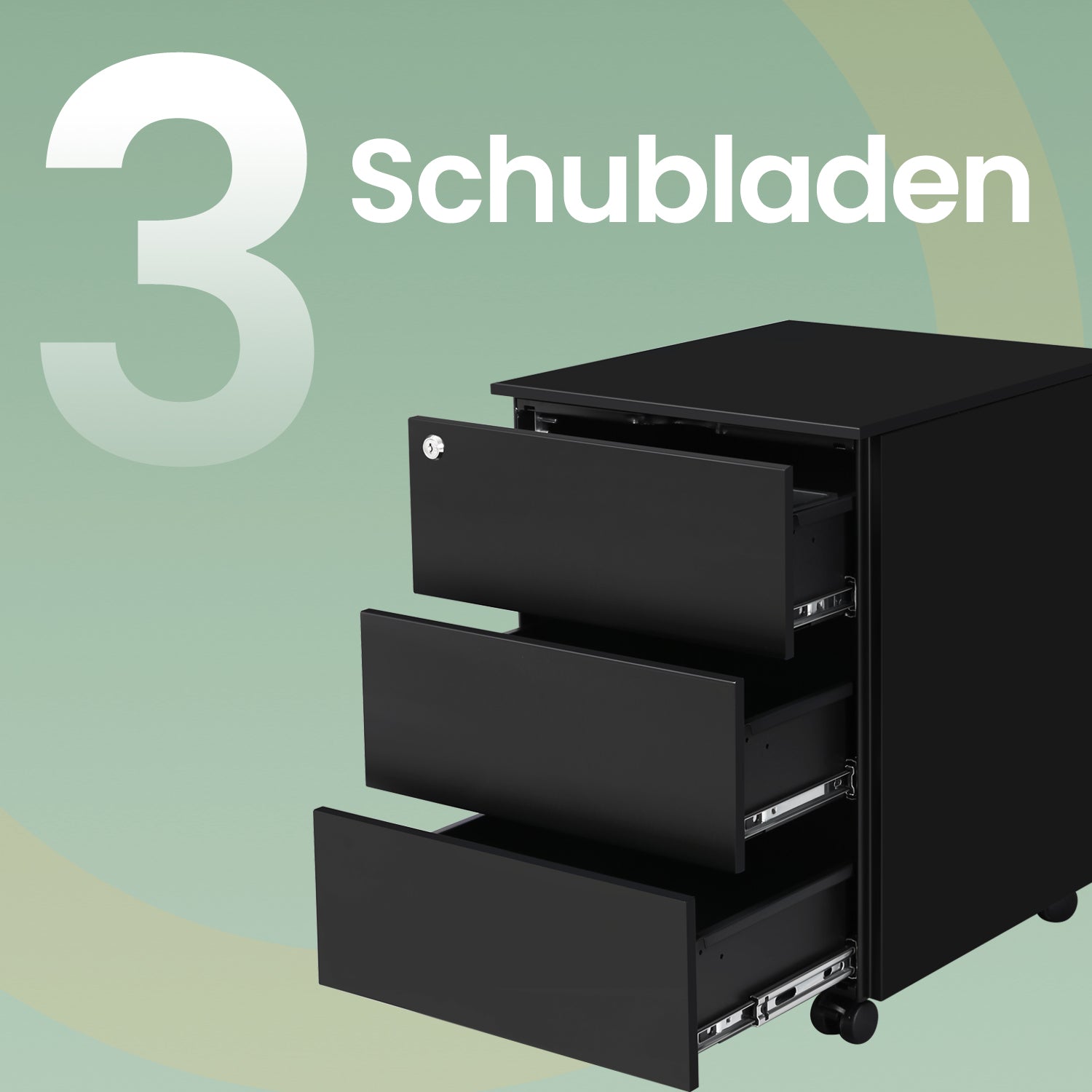 Rollcontainer für Büro, Metall, Abschließbar