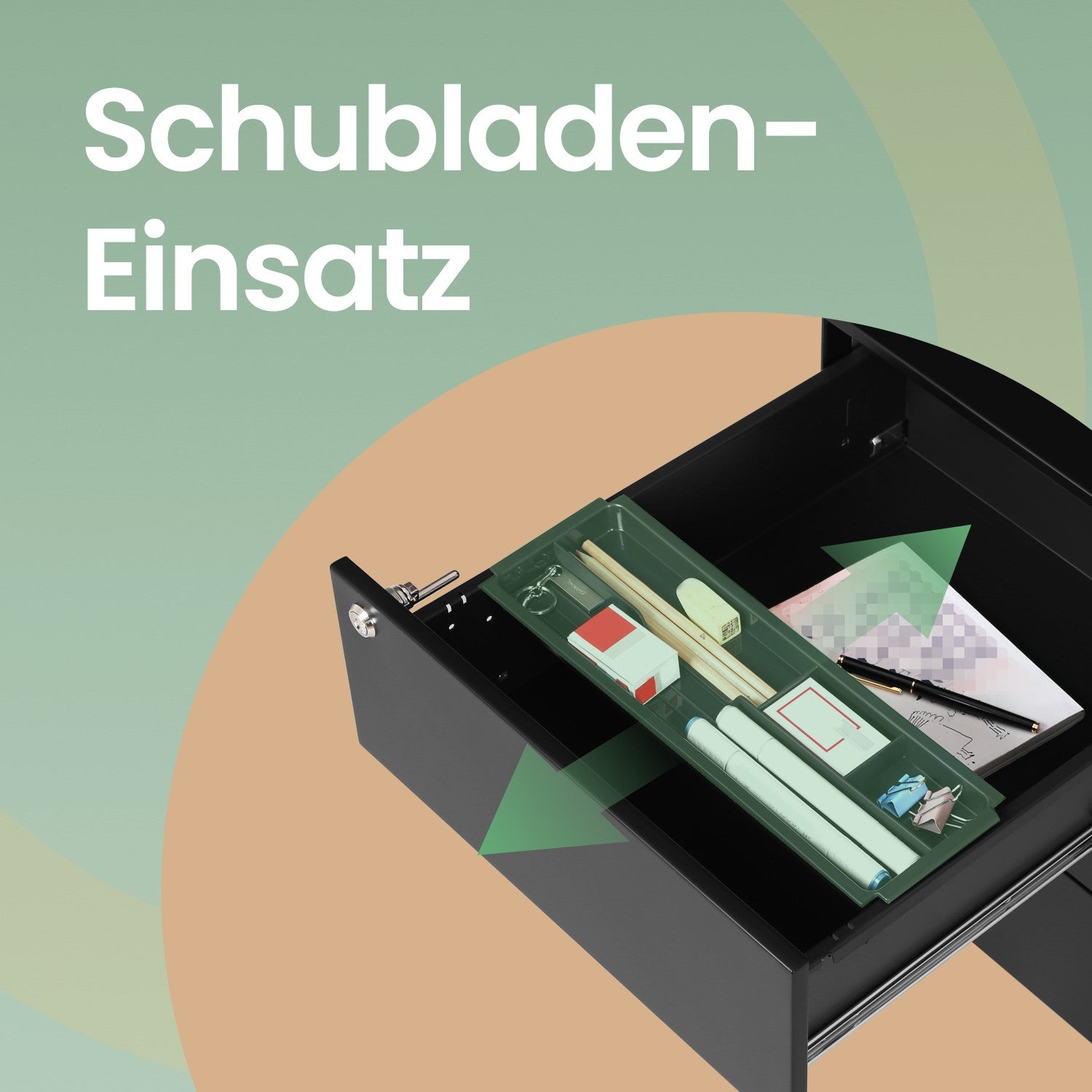 Rollcontainer für Büro, Metall, Abschließbar