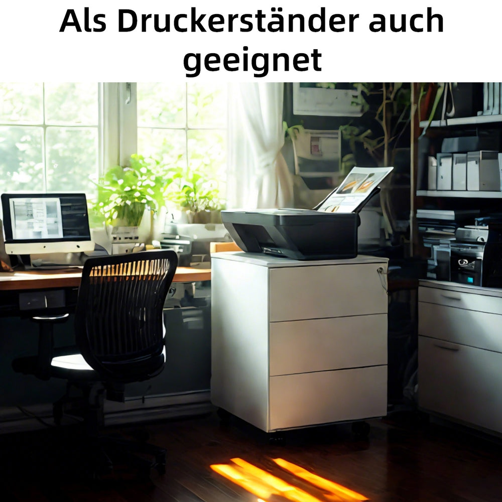 SONGMICS Rollcontainer, Aktenschrank mit 3 Schubladen, vormontiert