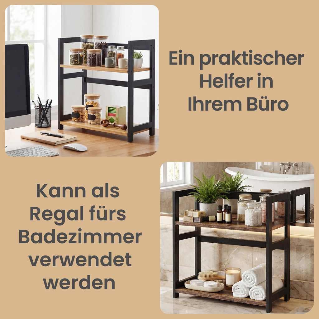 2 stöckiges Aufbewahrungsregal, Küchenregal, für Arbeitsplatte